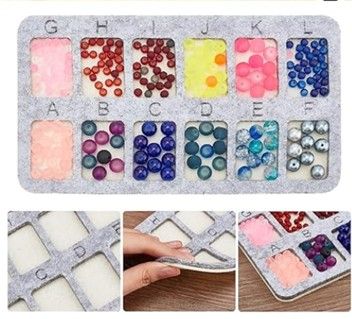 Grey Felt Beading Mat 7x4&quot;