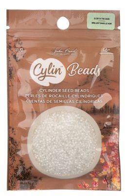 Cylin Beads Sz 11 Glow in the Dark #1136 White to Sky 25g