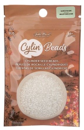Cylin Beads Sz 11 Glow in the Dark #1135 White to Turquoise 25g