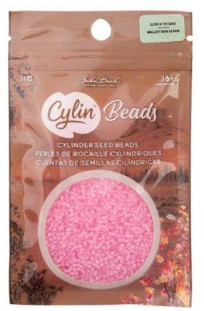 Cylin Beads Sz 11 Glow in the Dark #1137 Pink  25g