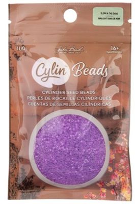 Cylin Beads Sz 11 Glow in the Dark #1141 Purple 25g