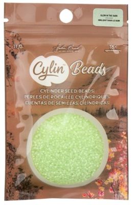 Cylin Beads Sz 11 Glow in the Dark #1144 Light Green 25g