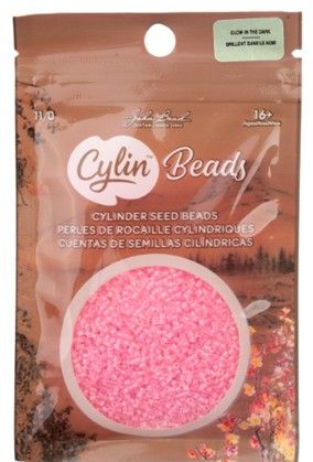 Cylin Beads Sz 11 Glow in the Dark #1139 Rose 25g