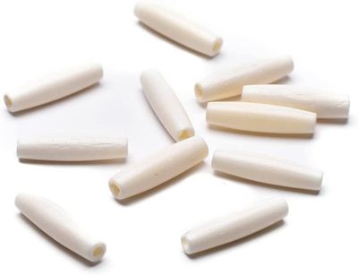 Bone Hairpipe 1&quot; White 10 pcs