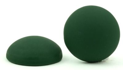 Cabochon Green Puffed Round 18mm