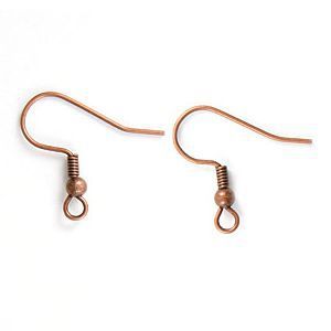 Shepard Hook Earrings Antique Copper 5prs