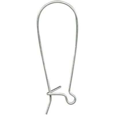 Kidney Hook Earrings Stainless Steel Rhodium Plate 3prs