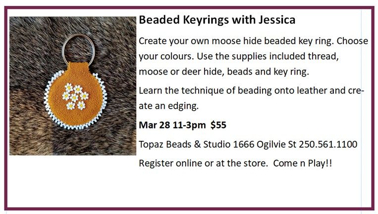 CLASS: Beaded Leather Keyrings with Jessica TBA