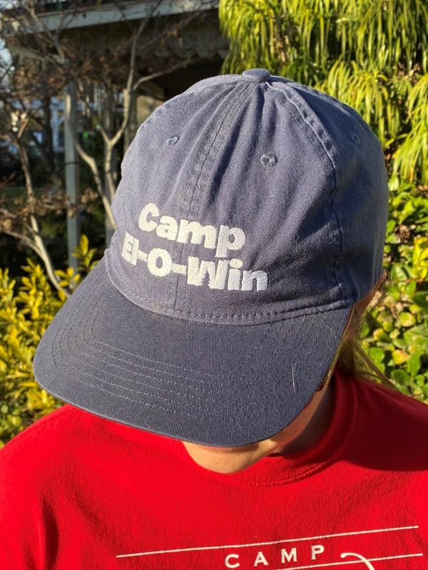 Camp El-O-Win Ball Cap - Blue-Grey with White Embroidery Lettering
