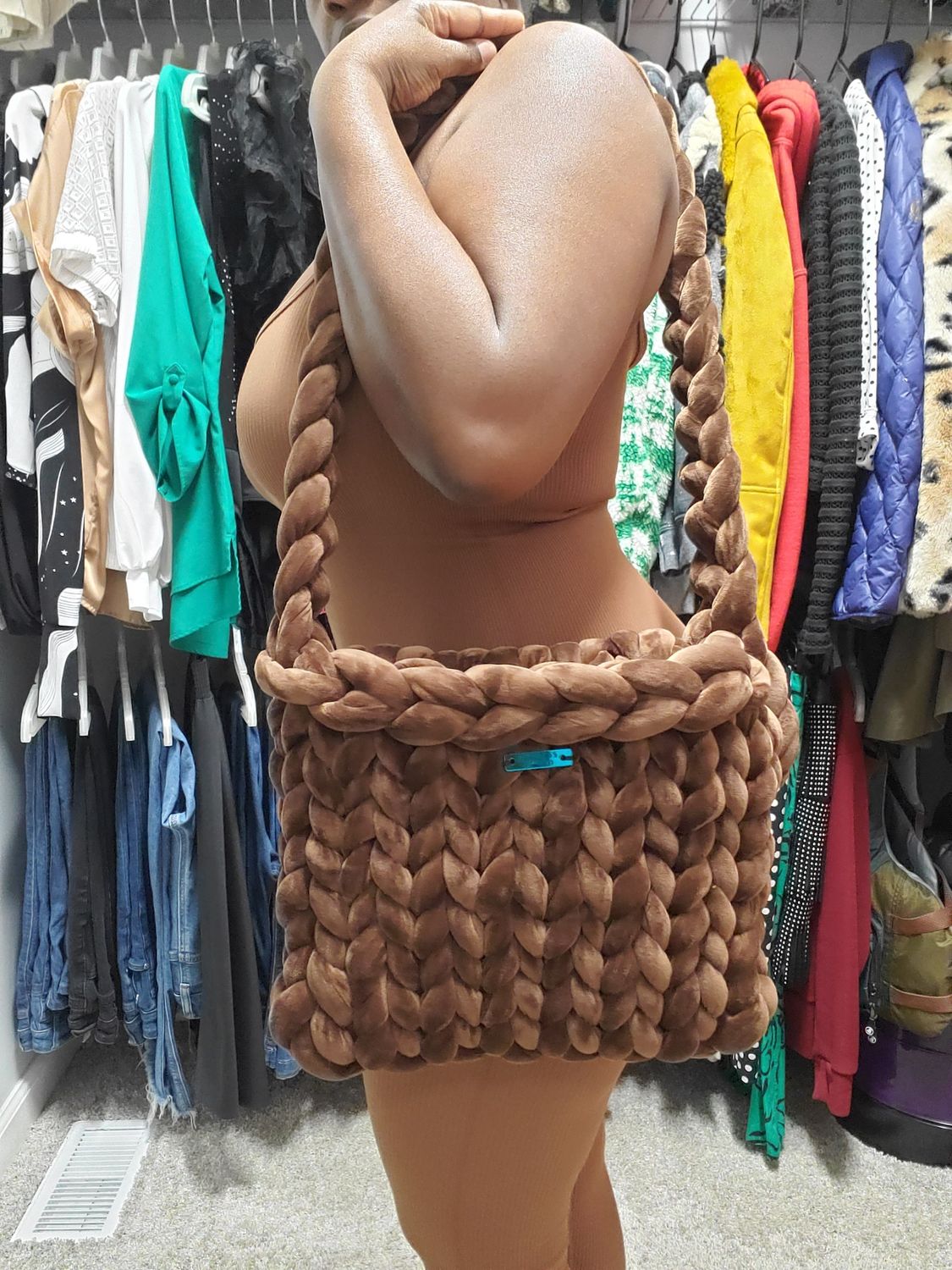 Brown Velvet Over the Shoulder