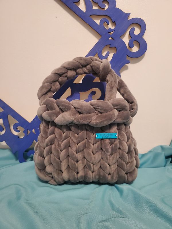Grey Velvet MINI Tote