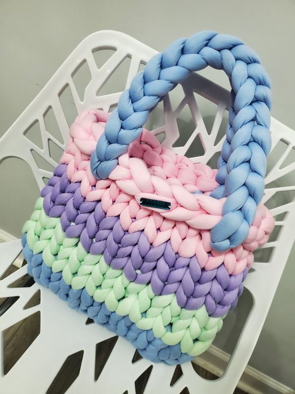 Pastel Artisan Crocheted Tote