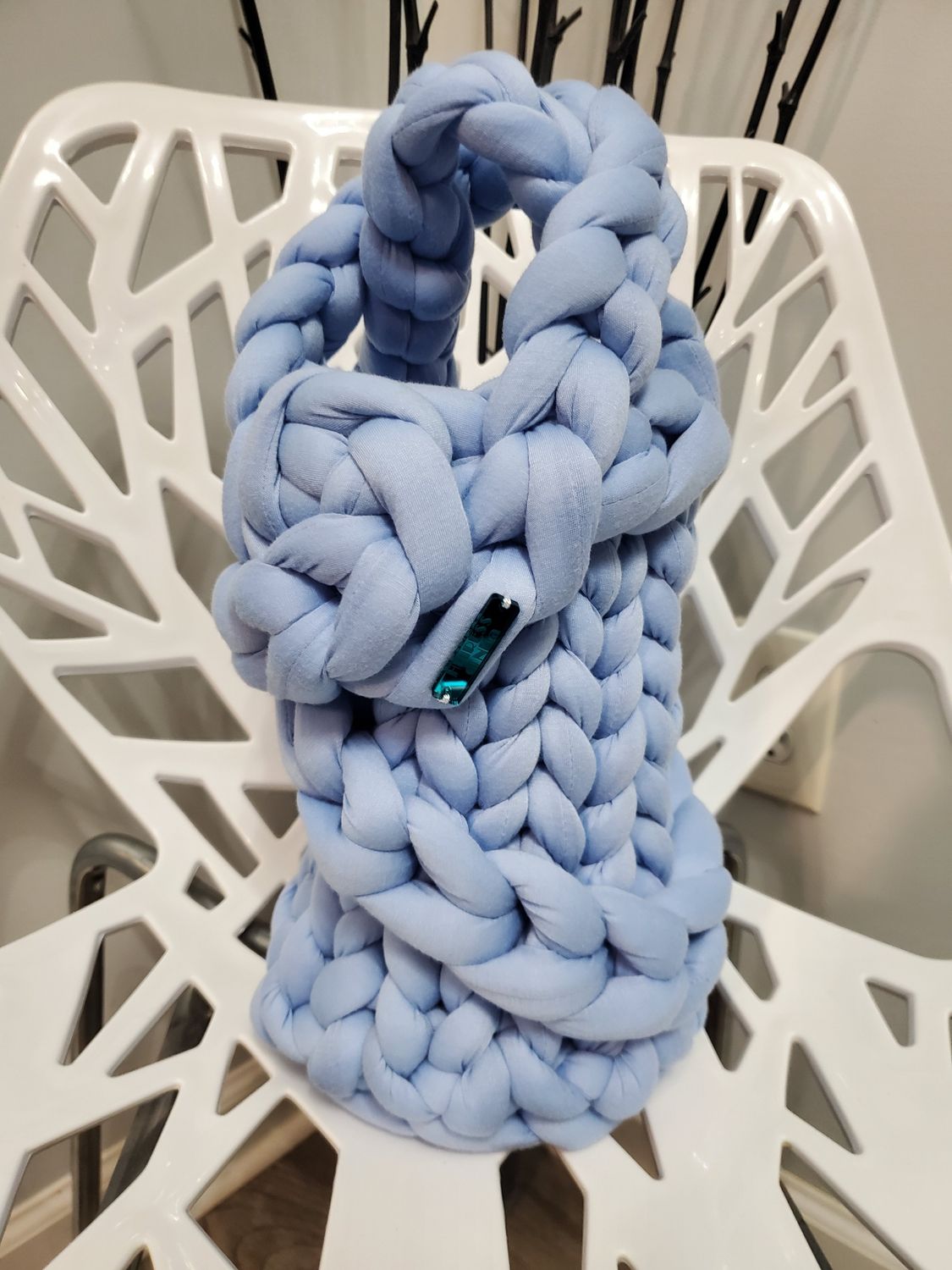 SIGNATURE Pastel Blue Artisan Crocheted Hand Bag