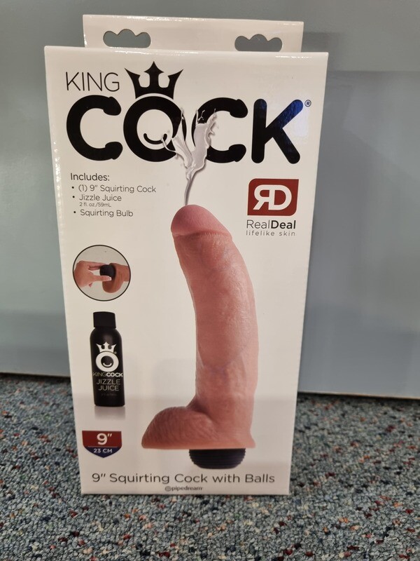 KING COCK - 9" SQUIRTING COCK WITH BALLS