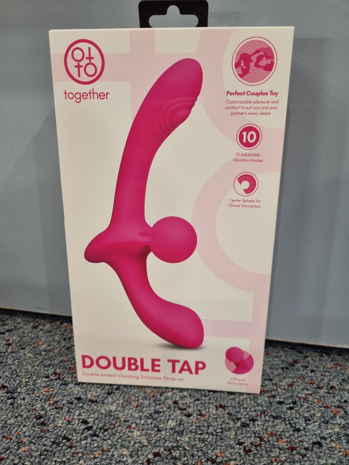 DOUBLE TAP -  DOUBLE ENDED VIBRATING STRAPLESS STRAP-ON