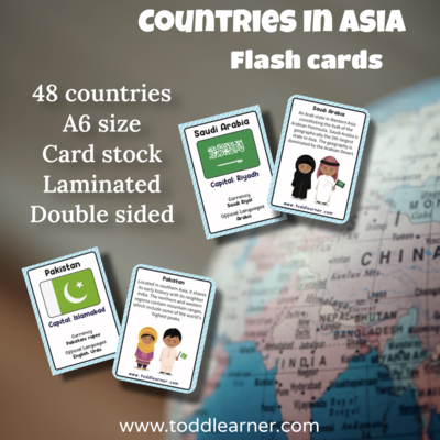 Countries Flash Cards - Asia
