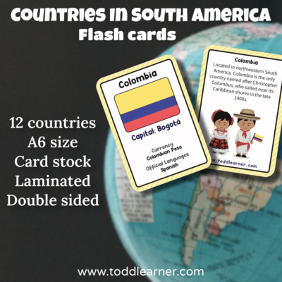Countries Flash Cards- South America