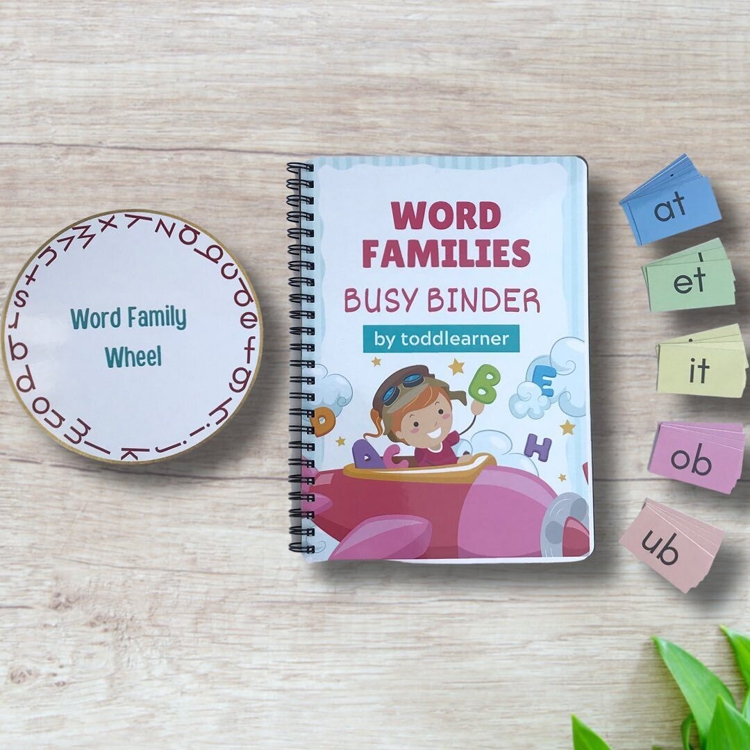 Reusable Word Families Busy Binder for 4-6 Year kids.
