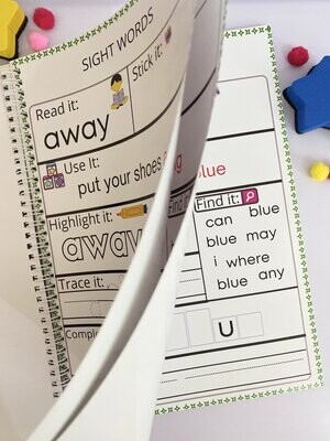 Rewritable English Sight Words Practice Book for Kids.
