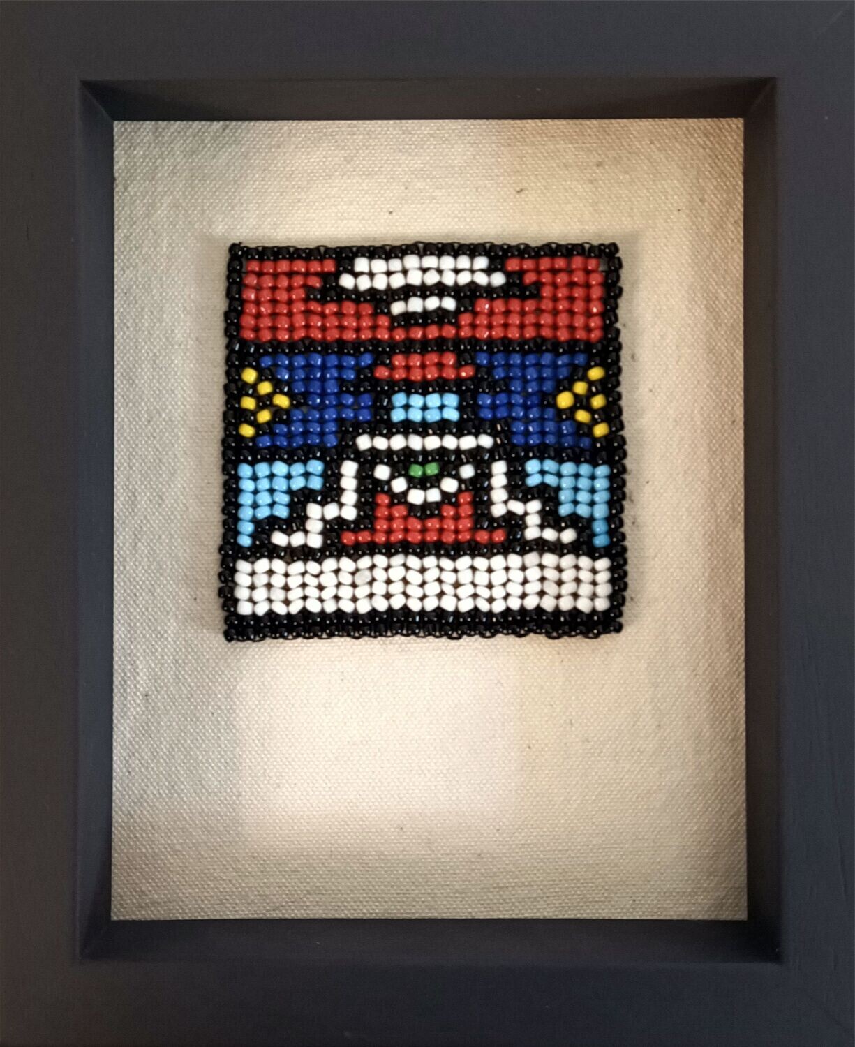 Beaded Artwork, box framed