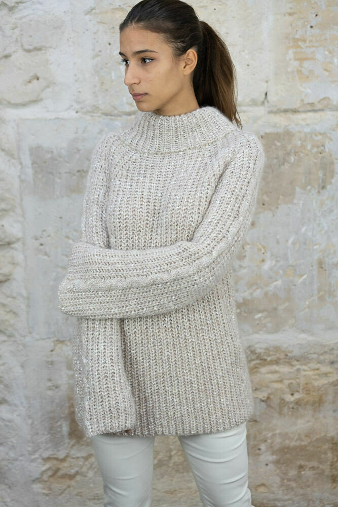 Mohair-Blend Ribbed Sweater