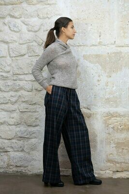 Pleated High-Rise Wide-Leg Trousers