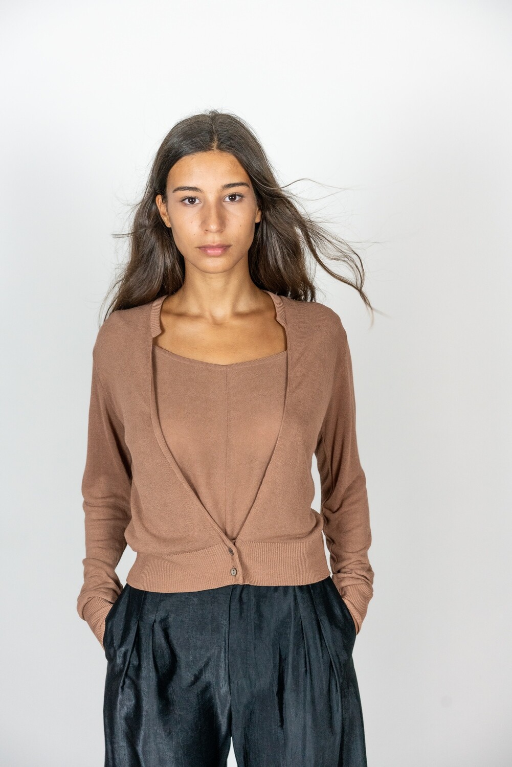 Deep V Neck Cardigan