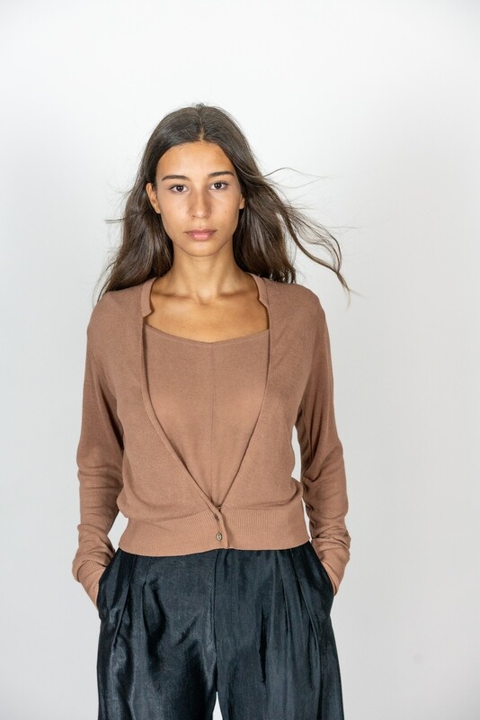Deep V Neck Cardigan