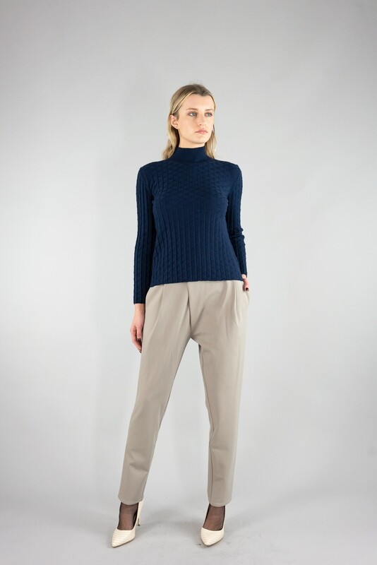 Geometric High Neck Sweater