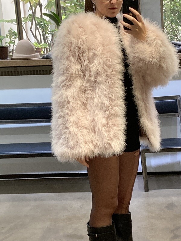 Manteau Eco fur Rose