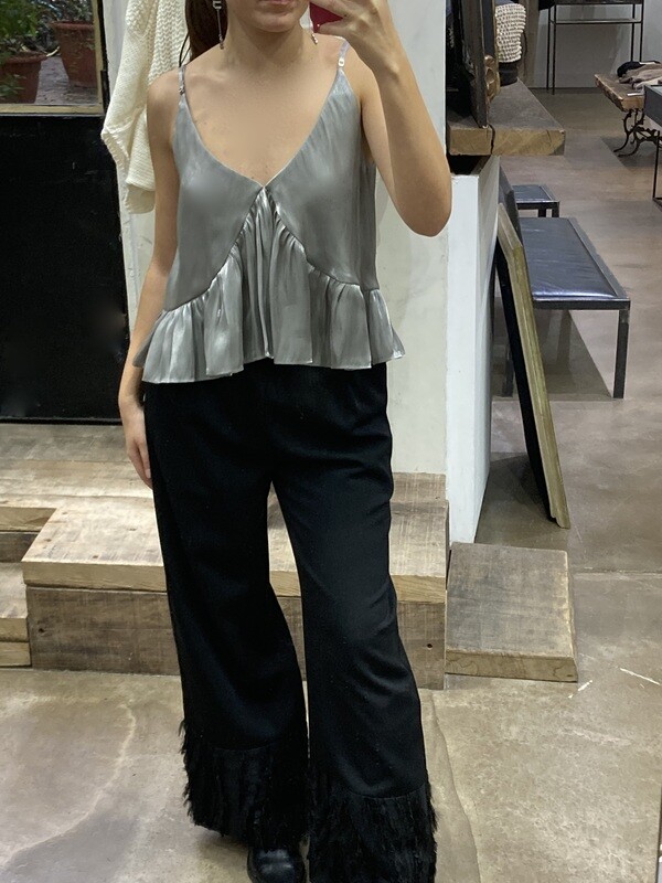 Flowy Silver Top