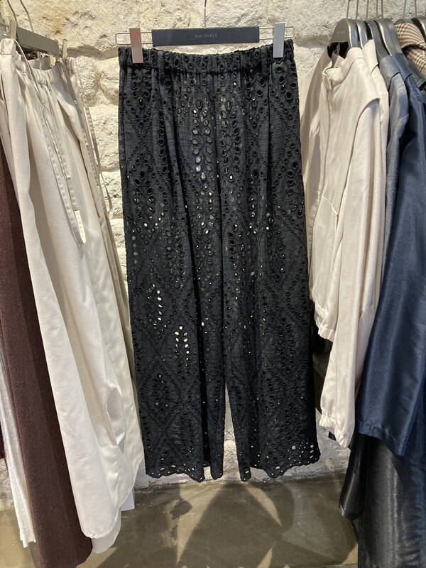 Embroidered Black Trouser
