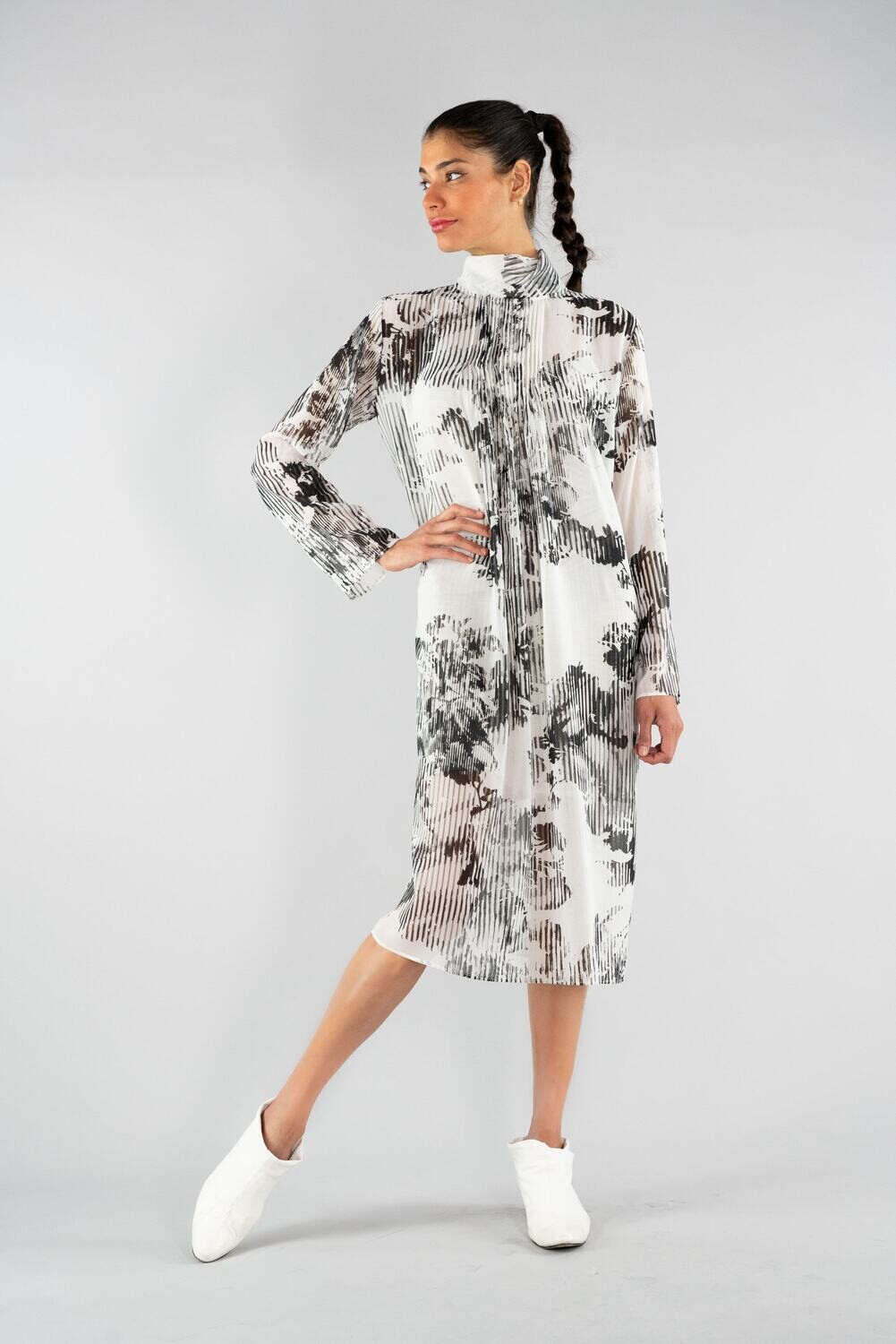 PRINTED SHIRT DRESS