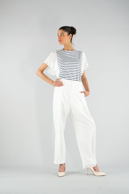 STRIPPED BASQUE TOP - VERTICAL