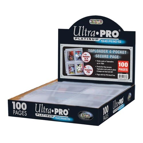 Ultra Pro - Platinum Series 4-Pocket Secure Pages for Toploaders (x100)