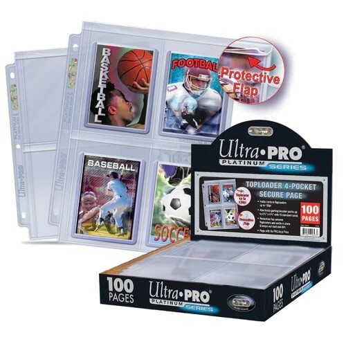 Ultra Pro - Platinum Series 4-Pocket Secure Pages for Toploaders (x100)