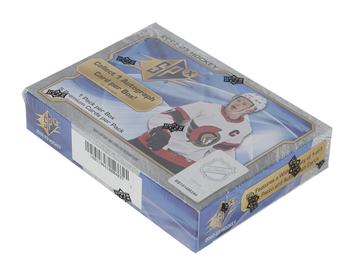 2022/23 Upper Deck SPx Hockey Hobby Box (case of 20 boxes)