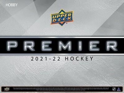 2021/22 Upper Deck Premier Hockey Hobby Box (case of 10 boxes) (preorder)