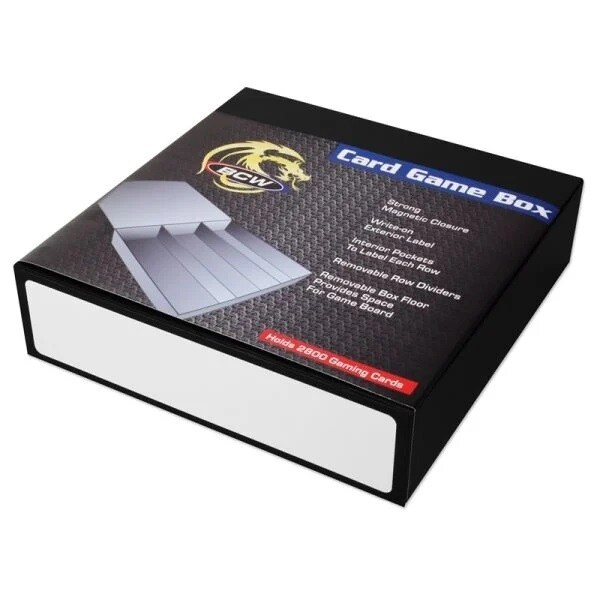 BCW - Card Game Box - 3 Row - Black with White - (preorder only)
