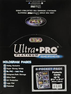 Ultra Pro - Platinum Series 8-Pocket Pages for 2-3/4&quot; x 3-1/2&quot;cards (100ct)
