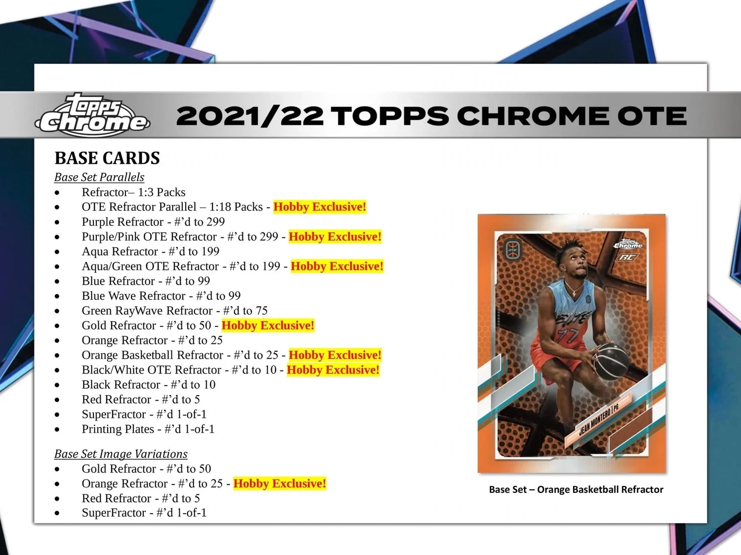 2021/22 Topps Chrome Overtime Elite Basketball Hobby Box