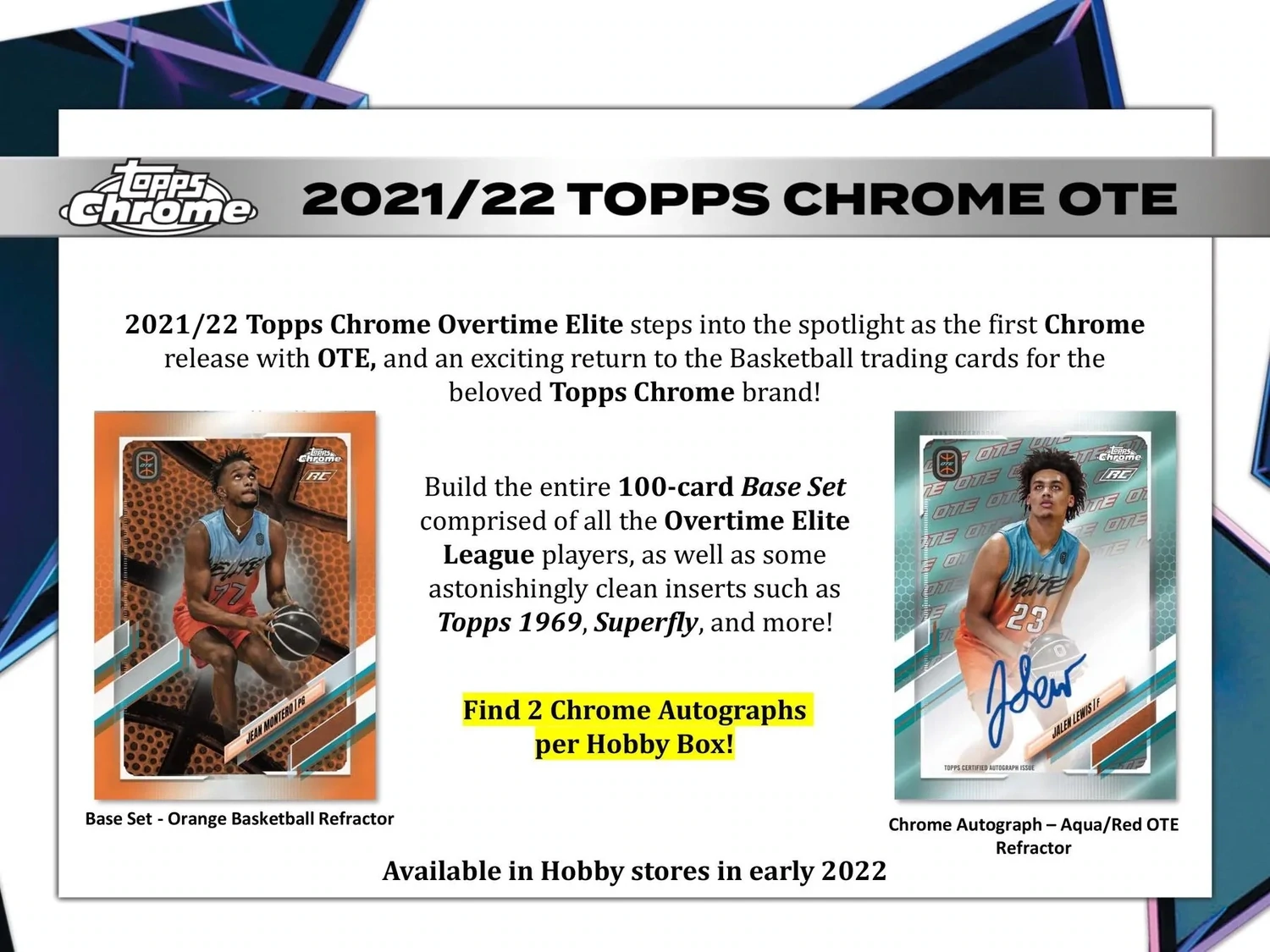 2021/22 Topps Chrome Overtime Elite Basketball Hobby Box