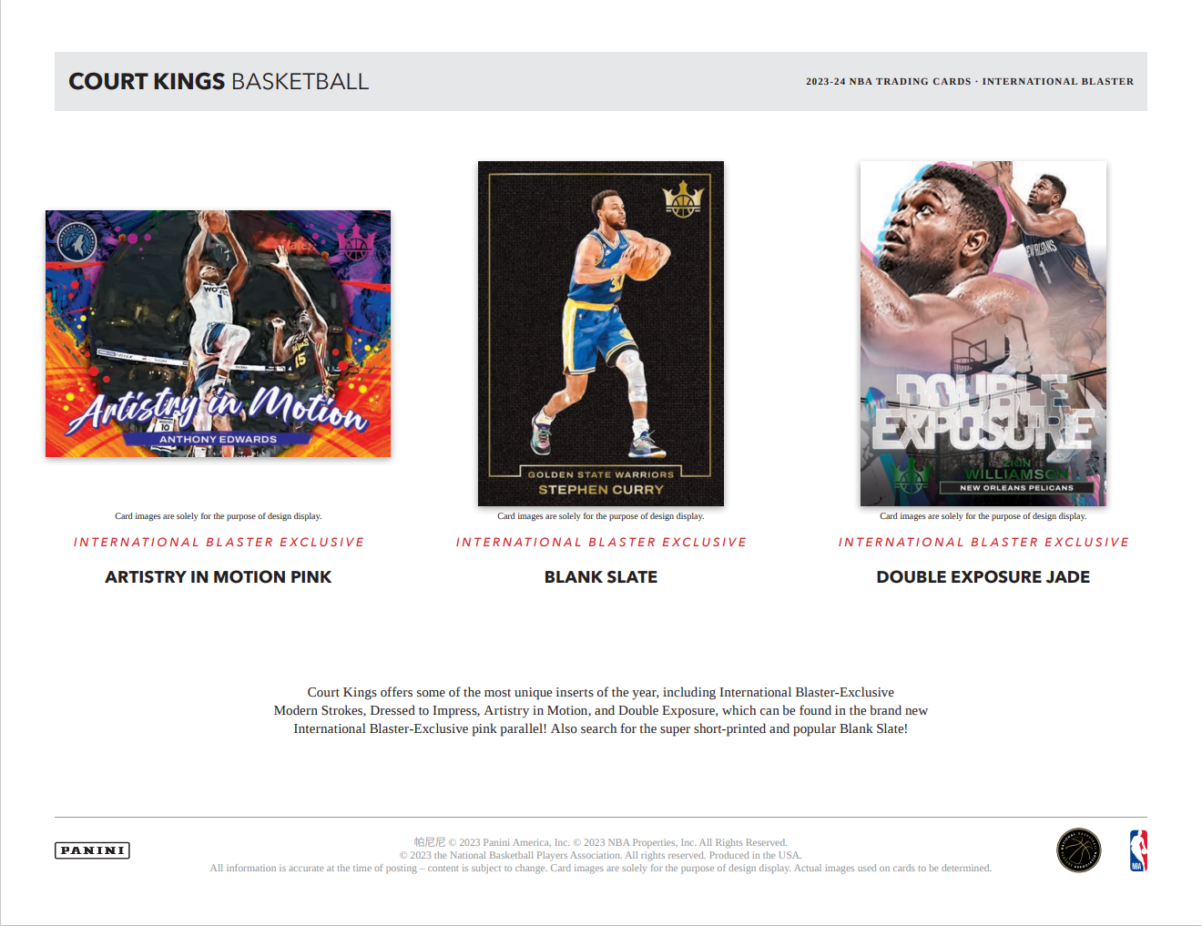 2023/24 Panini Court Kings Basketball International Blaster Box