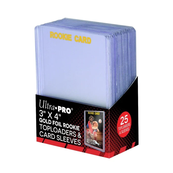 Ultra Pro - Toploader - 3&quot; x 4&quot; &quot;Rookie Gold&quot; &amp; card sleeves combo (x25)