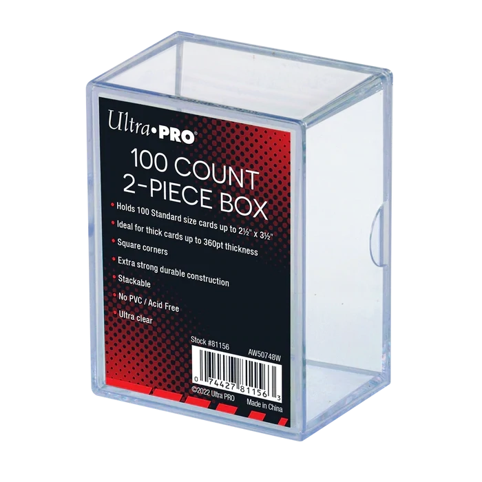 Ultra Pro - 2-Piece 100-Count Clear Card Storage Box