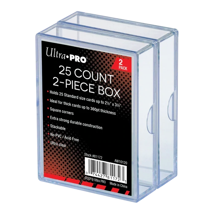 Ultra Pro - 2-Piece 25-Count Clear Card Storage Boxes (2ct)