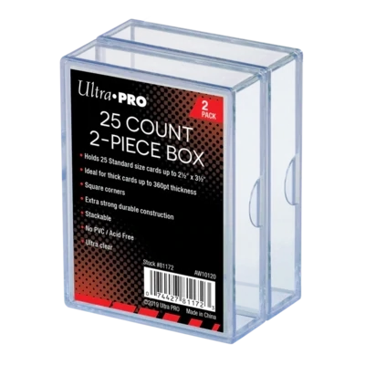 Ultra Pro - 2-Piece 25-Count Clear Card Storage Boxes (2ct)