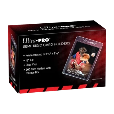 Ultra Pro - 1/2&quot; Lip Semi-Rigid Card Holders (200ct) for Standard Size Cards