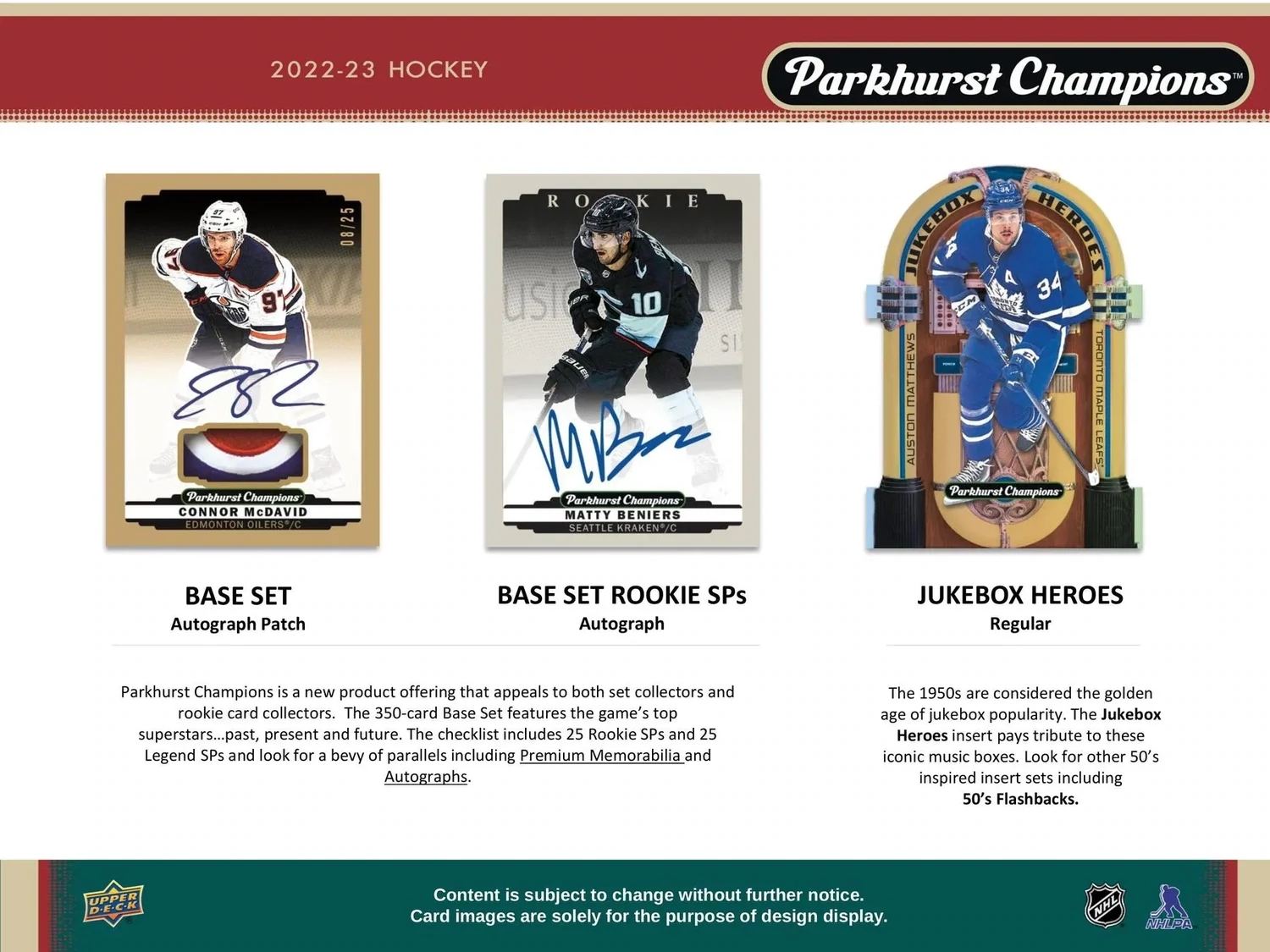 2022/23 Upper Deck Parkhurst Champions Hockey Hobby Box