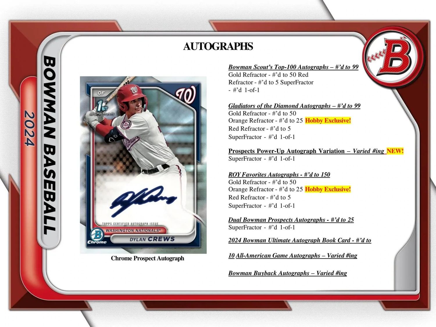 2024 Bowman Baseball Hobby Pack
